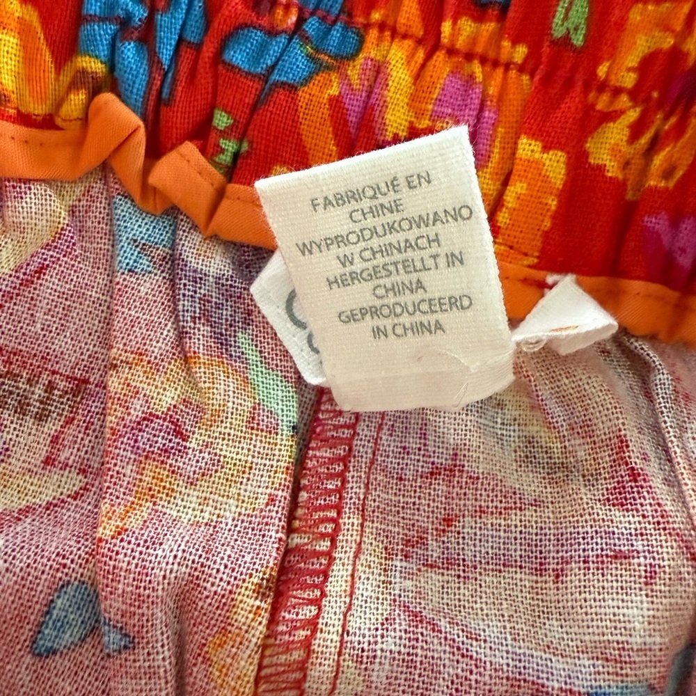 C&C California Tropical Floral Red Orange Linen Blend Belted Shorts NWOT Size 4 - Picture 7 of 9